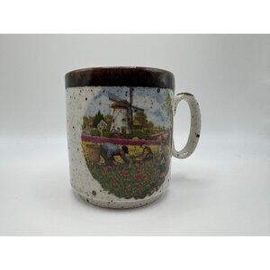 Vintage Royal Schwabap Ceramic Mug Speckled CupTulip Grower Made in Holland